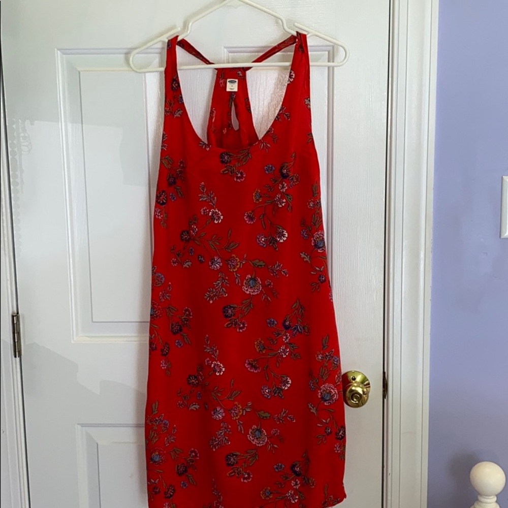 Old Navy red floral dress